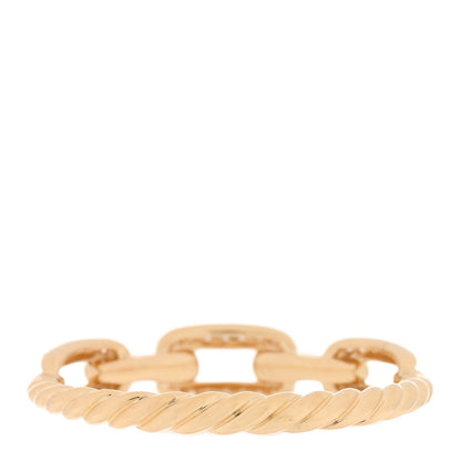 David Yurman 18K Yellow Gold Diamond 4.5mm Stax Single Row Chain Link Ring 59 8.75 3 of 4