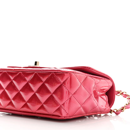 Chanel Shaded Patent Calfskin Quilted Mini Rectangular Flap Pink Dark Pink 10 of 12