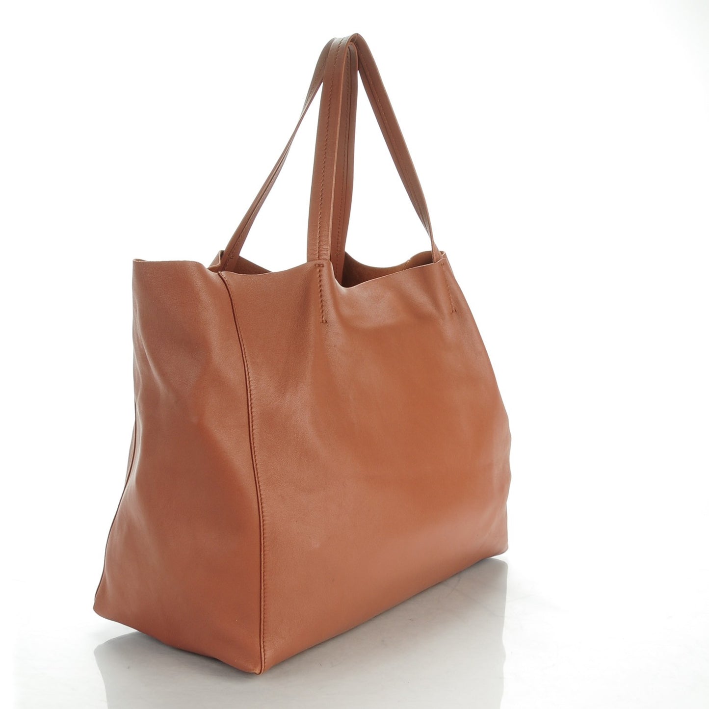 Lambskin Horizontal Cabas Camel