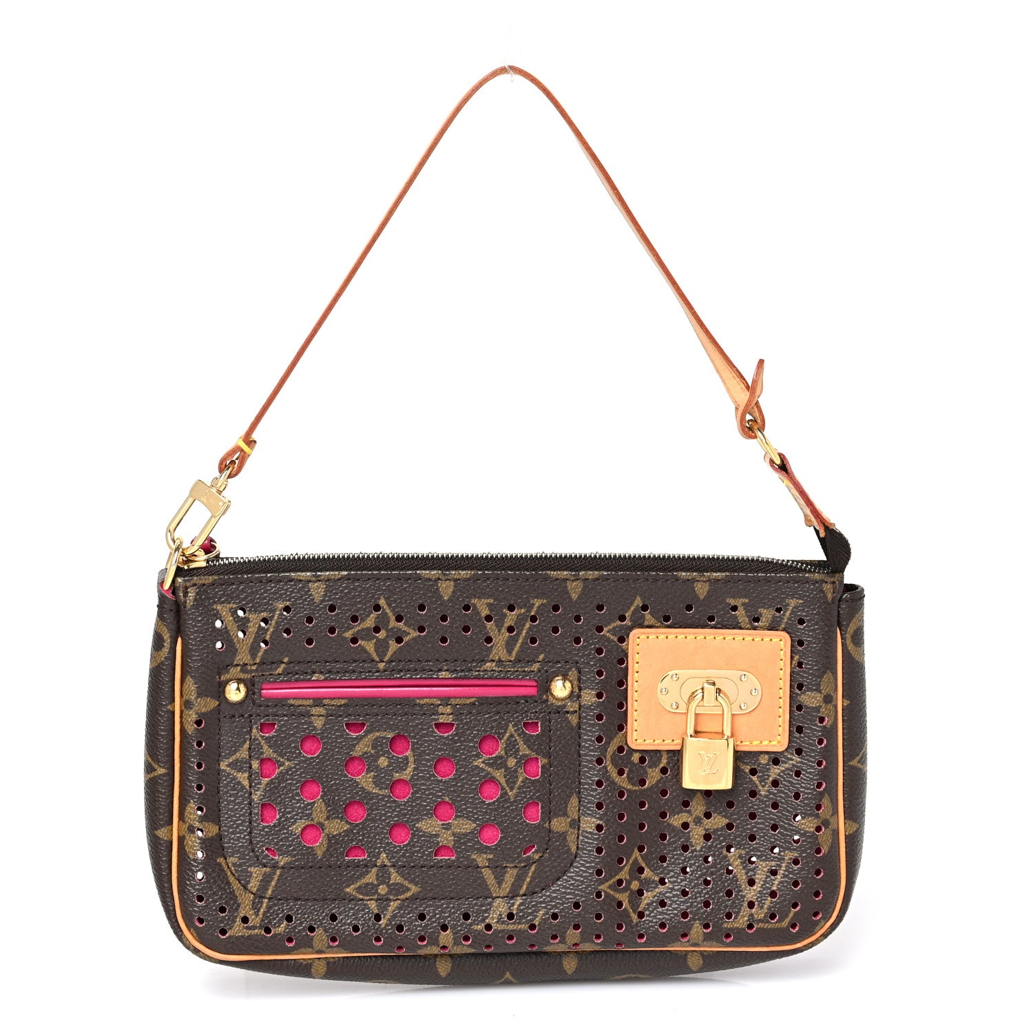 Louis Vuitton Monogram Perforated Pochette Accessories Bag Fuchsia 1 of 8