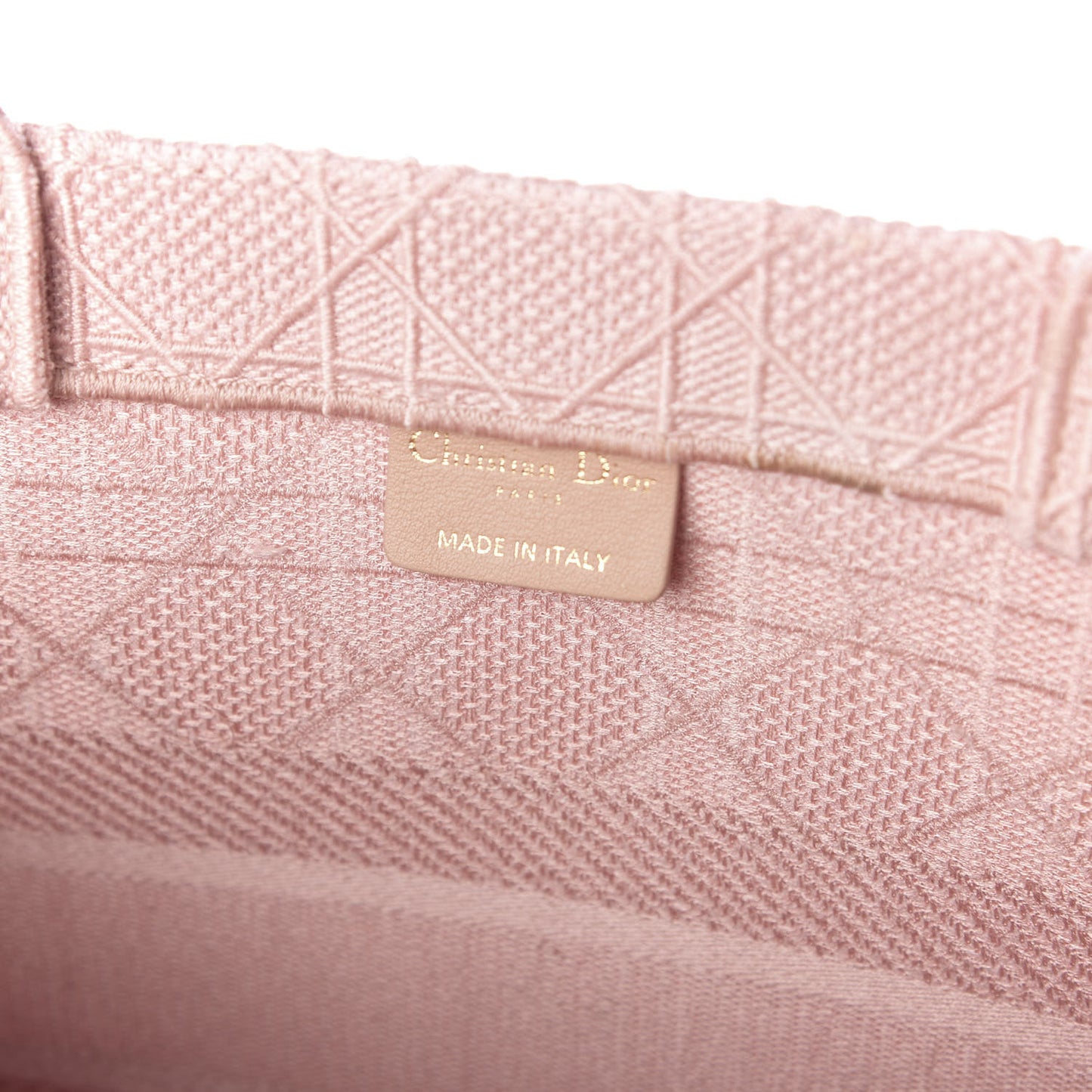 Canvas Embroidered Cannage Medium Book Tote Bois De Rose