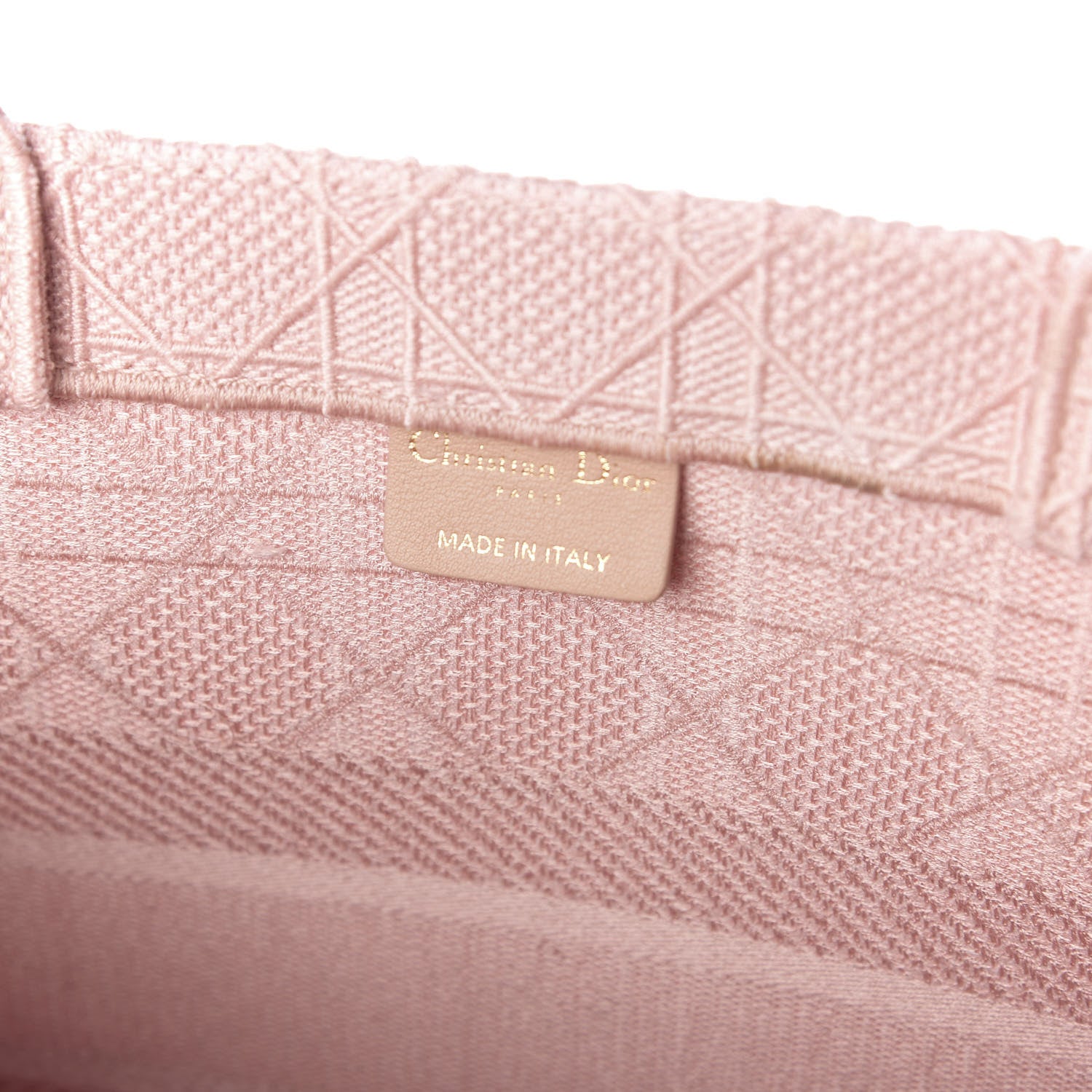 Christian Dior Canvas Embroidered Cannage Medium Book Tote Bois De Rose 14 of 18