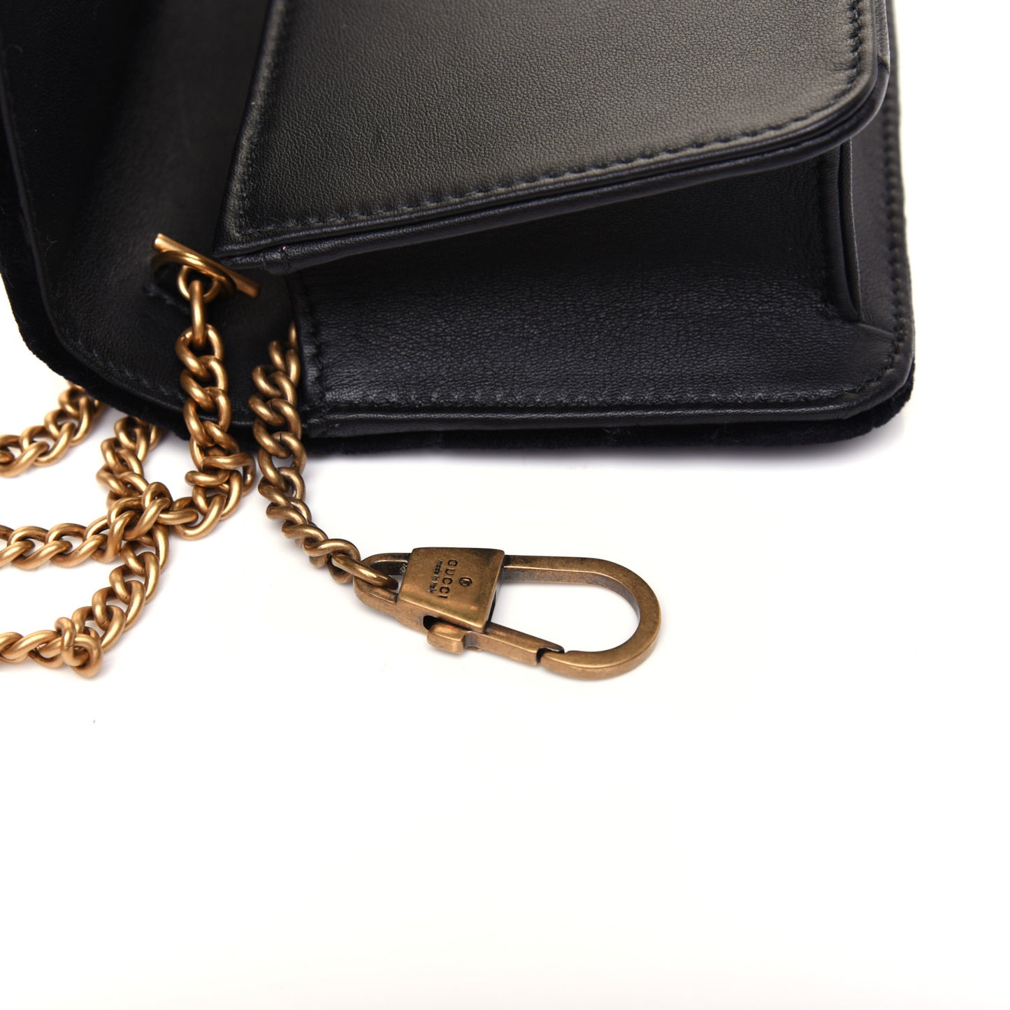 Velvet Matelasse GG Marmont Mini Bag Black