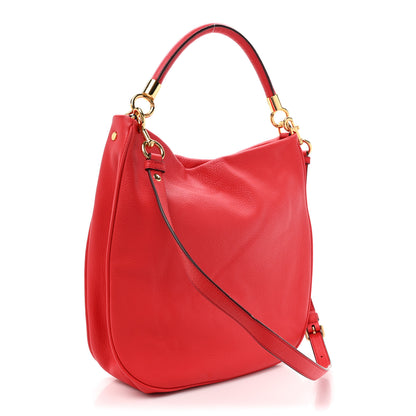 Marc Jacobs Pebbled Calfskin Too Hot To Handle Hobo Red 3 of 11