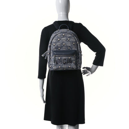 MCM Jacquard Monogram Small Backpack Blue 2 of 9