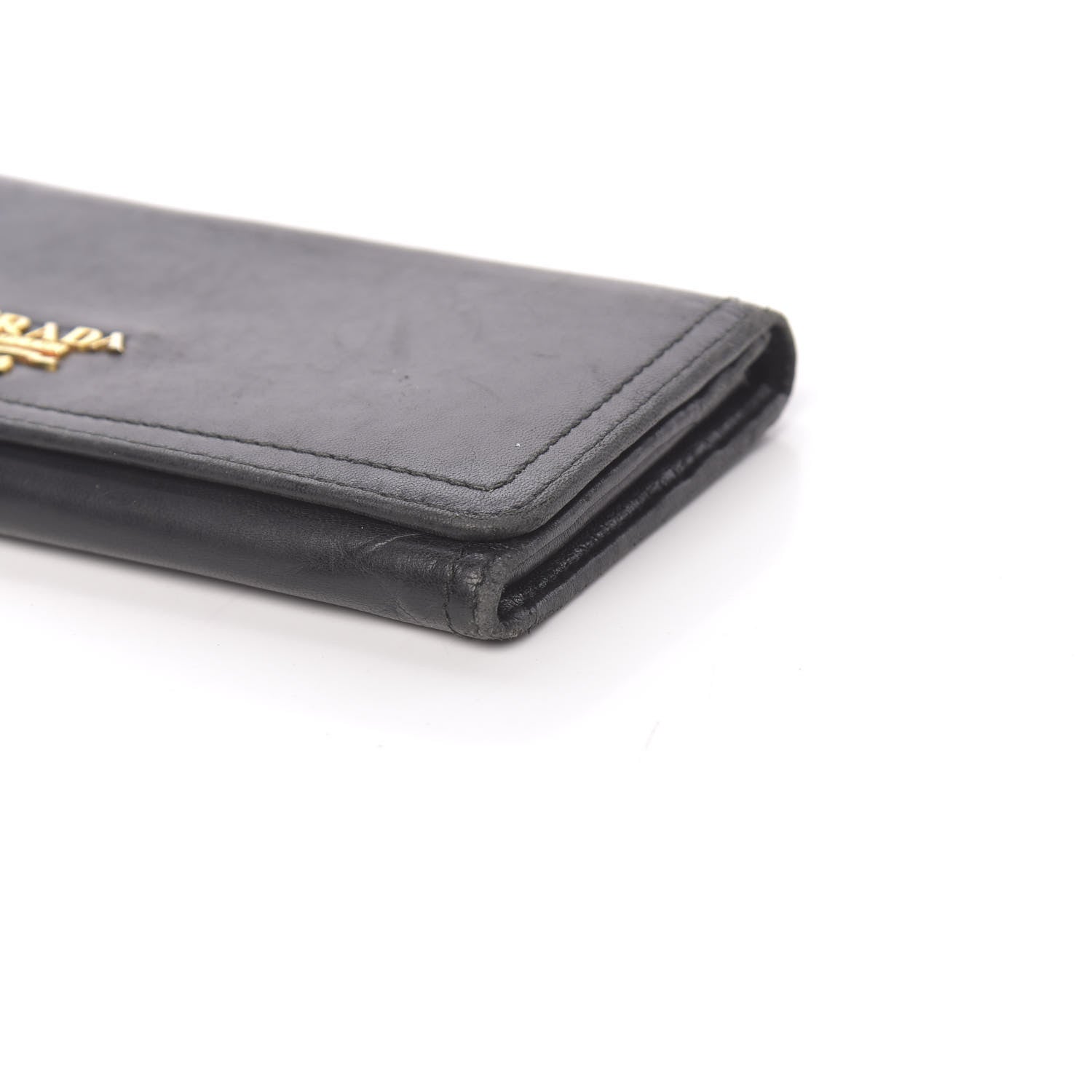 Prada Vitello Phenix Continental Flap Wallet Black 9 of 16