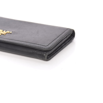 Prada Vitello Phenix Continental Flap Wallet Black 9 of 16
