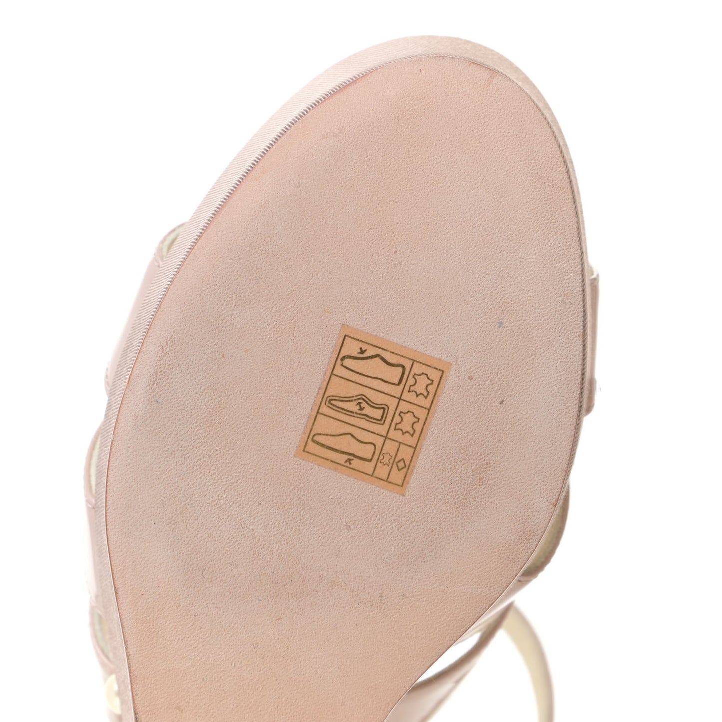 Patent Calfskin Pearl CC Wedge Sandals 39 Light Pink