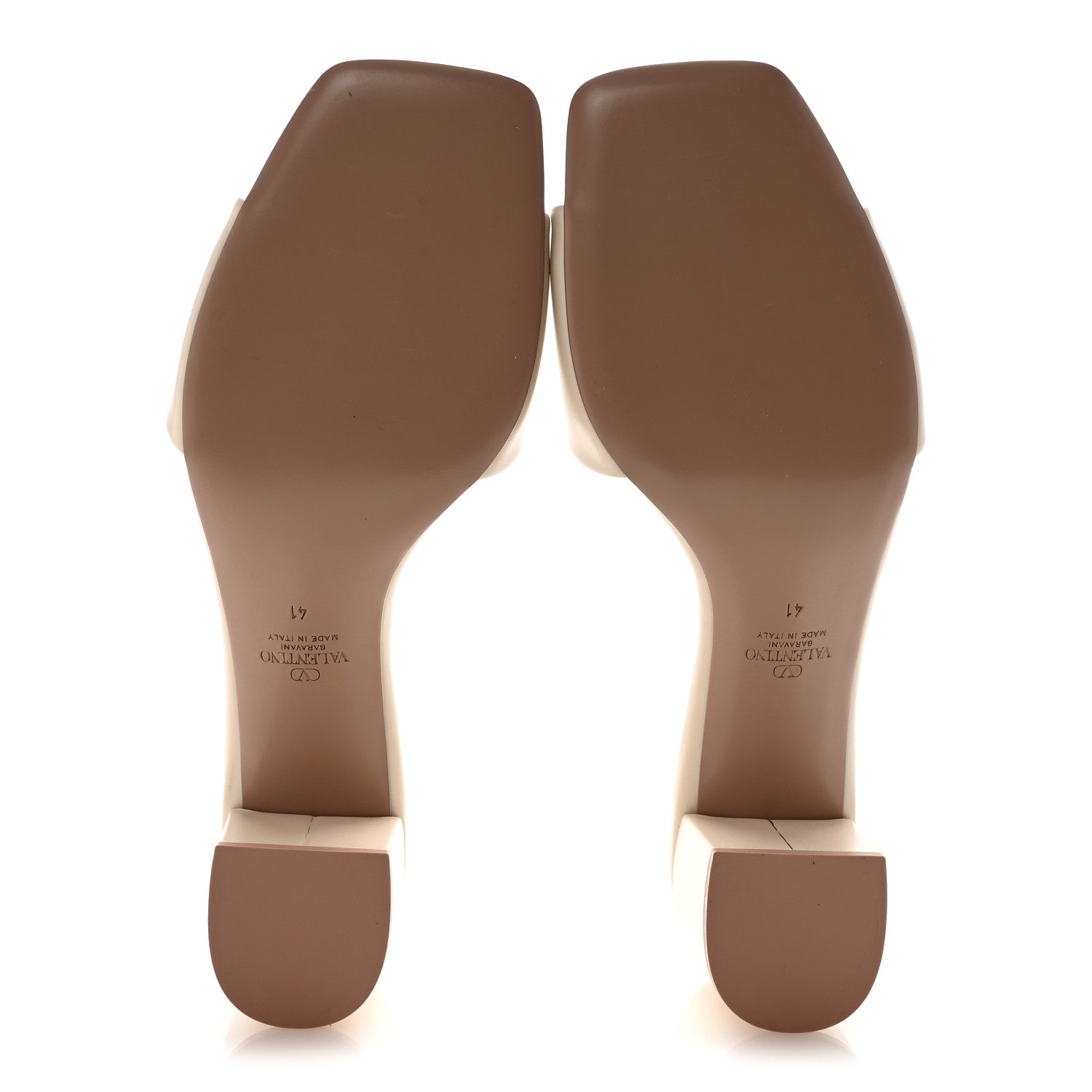 Valentino Garavani Calfskin Vlogo Cut Out 60mm Slide Sandals 41 Light Ivory 6 of 9