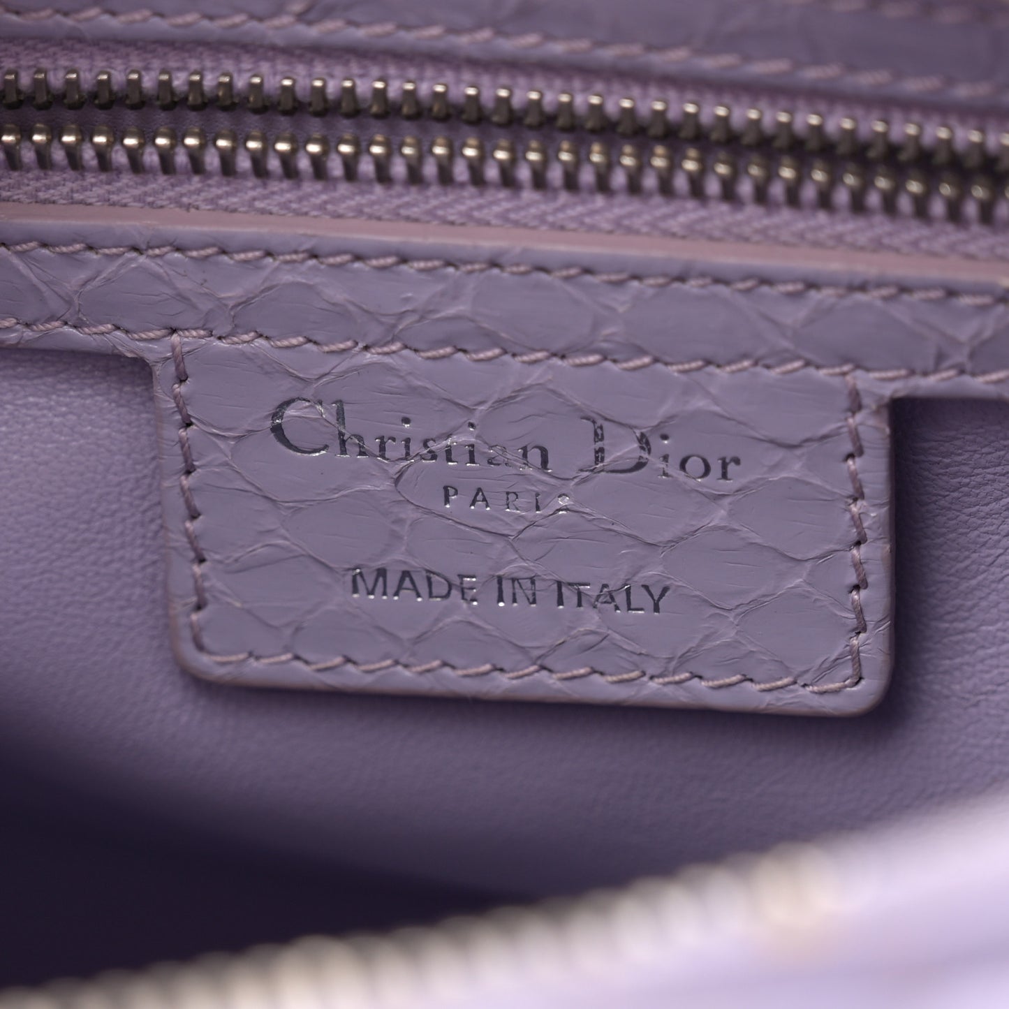 Snakeskin Medium Lady Dior Purple