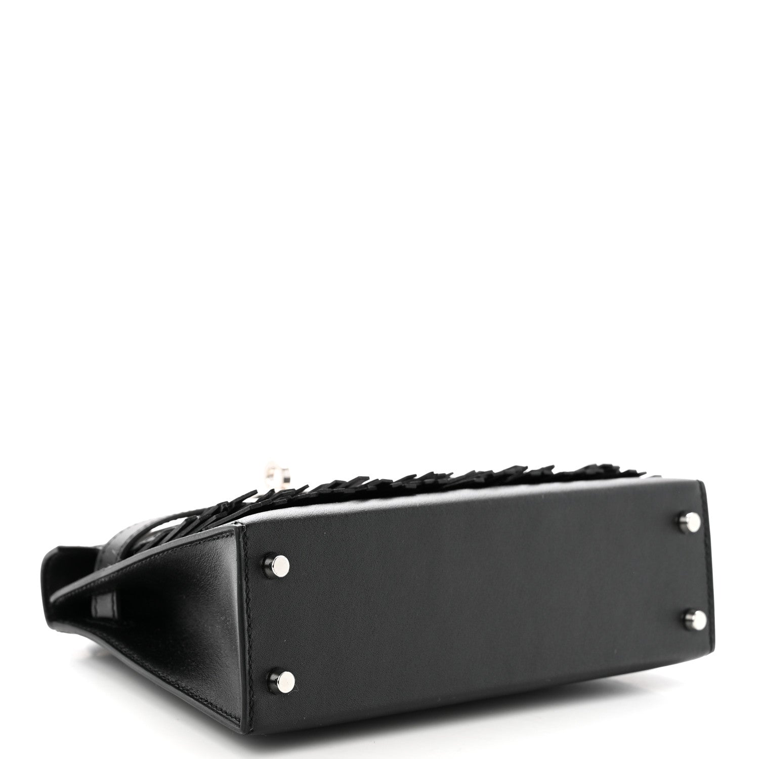 Hermes Tadelakt Sombrero Box Pampilles Mini Kelly Sellier 20 Black 5 of 19