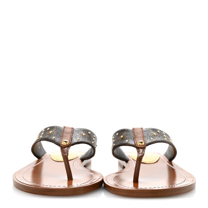Louis Vuitton Monogram Sunny Flat Thong Sandals 35 Brown 3 of 10