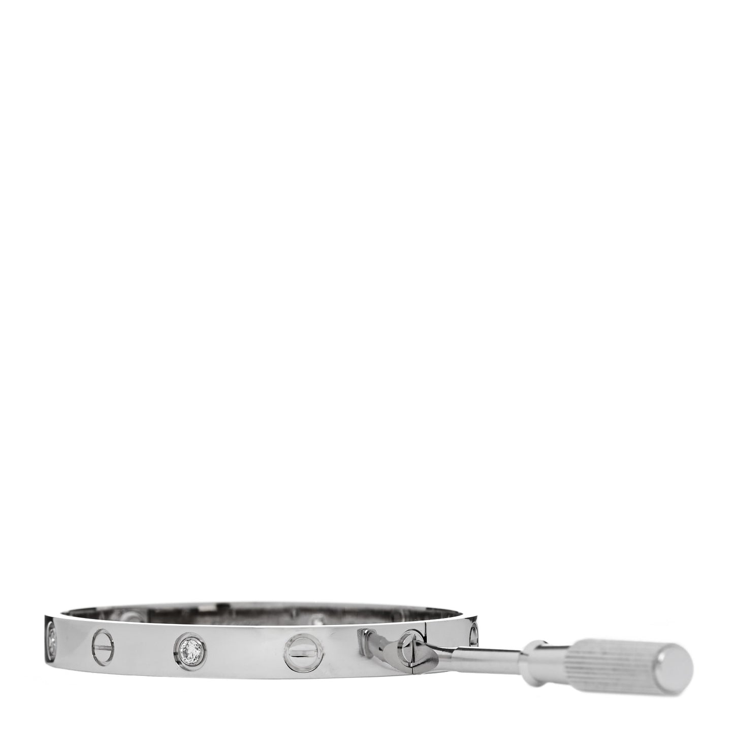 18K White Gold 4 Diamond LOVE Bracelet 16