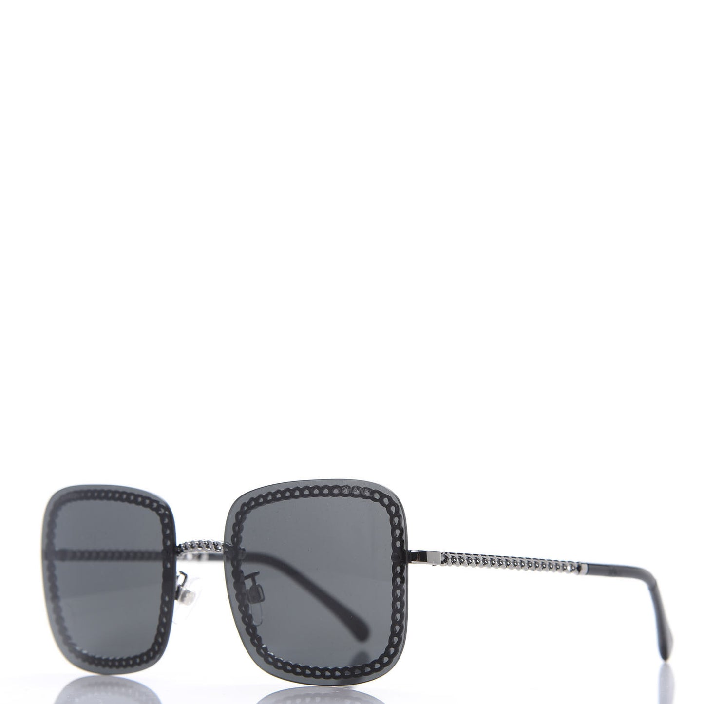 Metal Removable Chain Square Sunglasses 4244 Grey