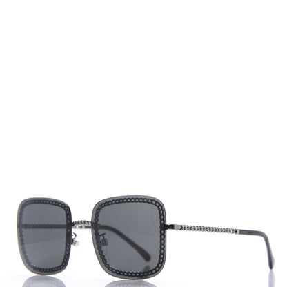 Chanel Metal Removable Chain Square Sunglasses 4244 Grey 2 of 10
