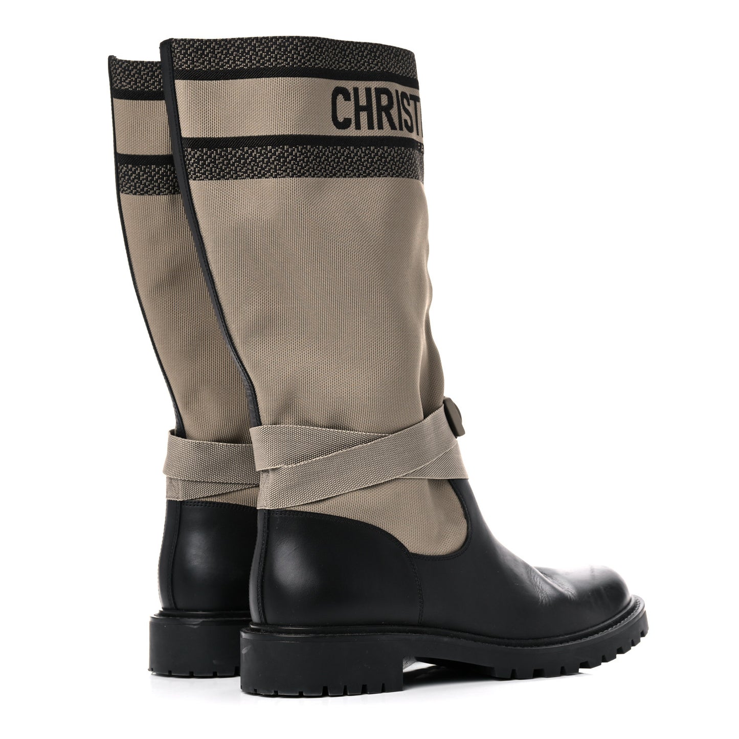 Technical Fabric Calfskin D-Major Boots 41 Taupe Black