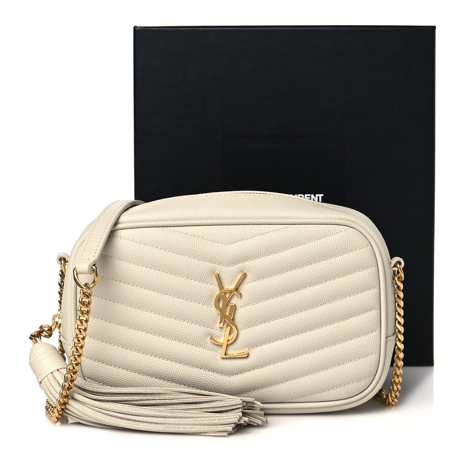 Saint Laurent Grain De Poudre Matelasse Monogram Mini Lou Camera Bag Crema Soft 11 of 11