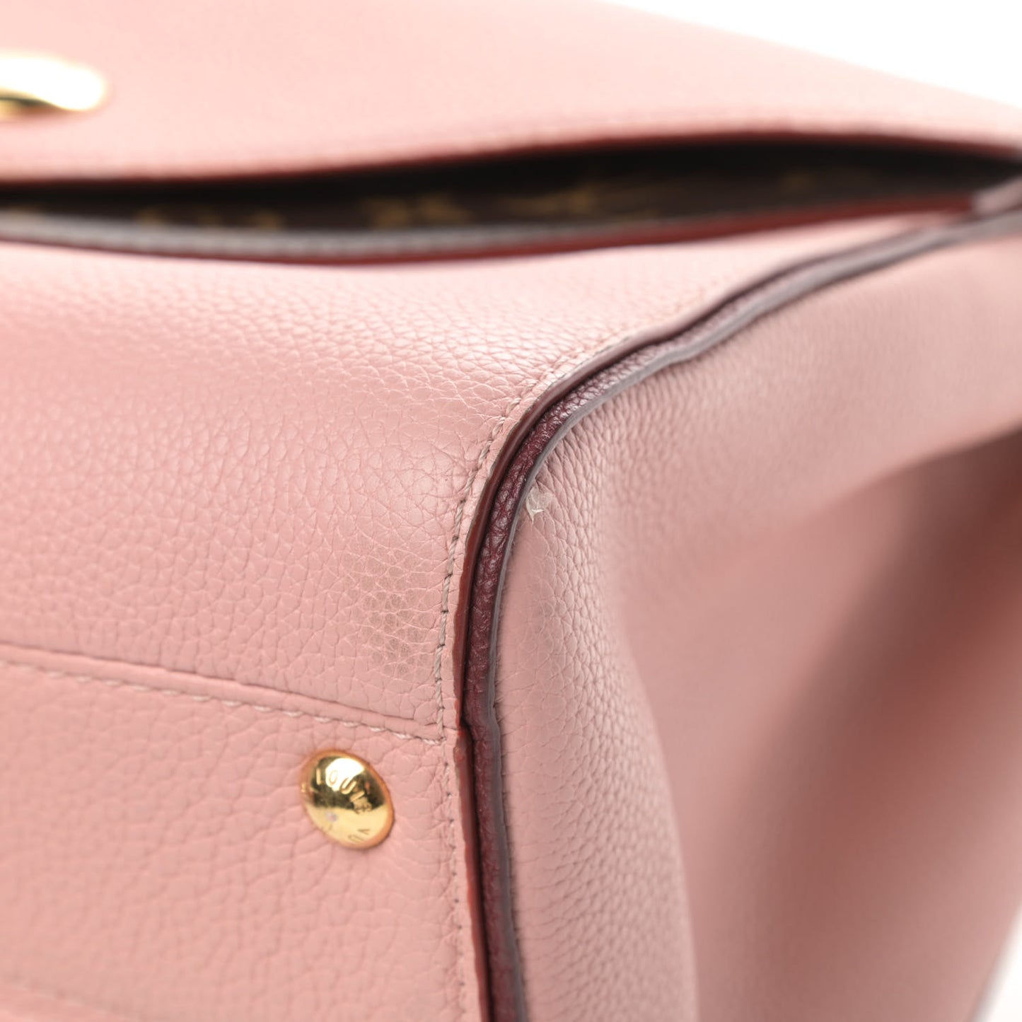 Grained Calfskin Monogram Double V Rose Poudre
