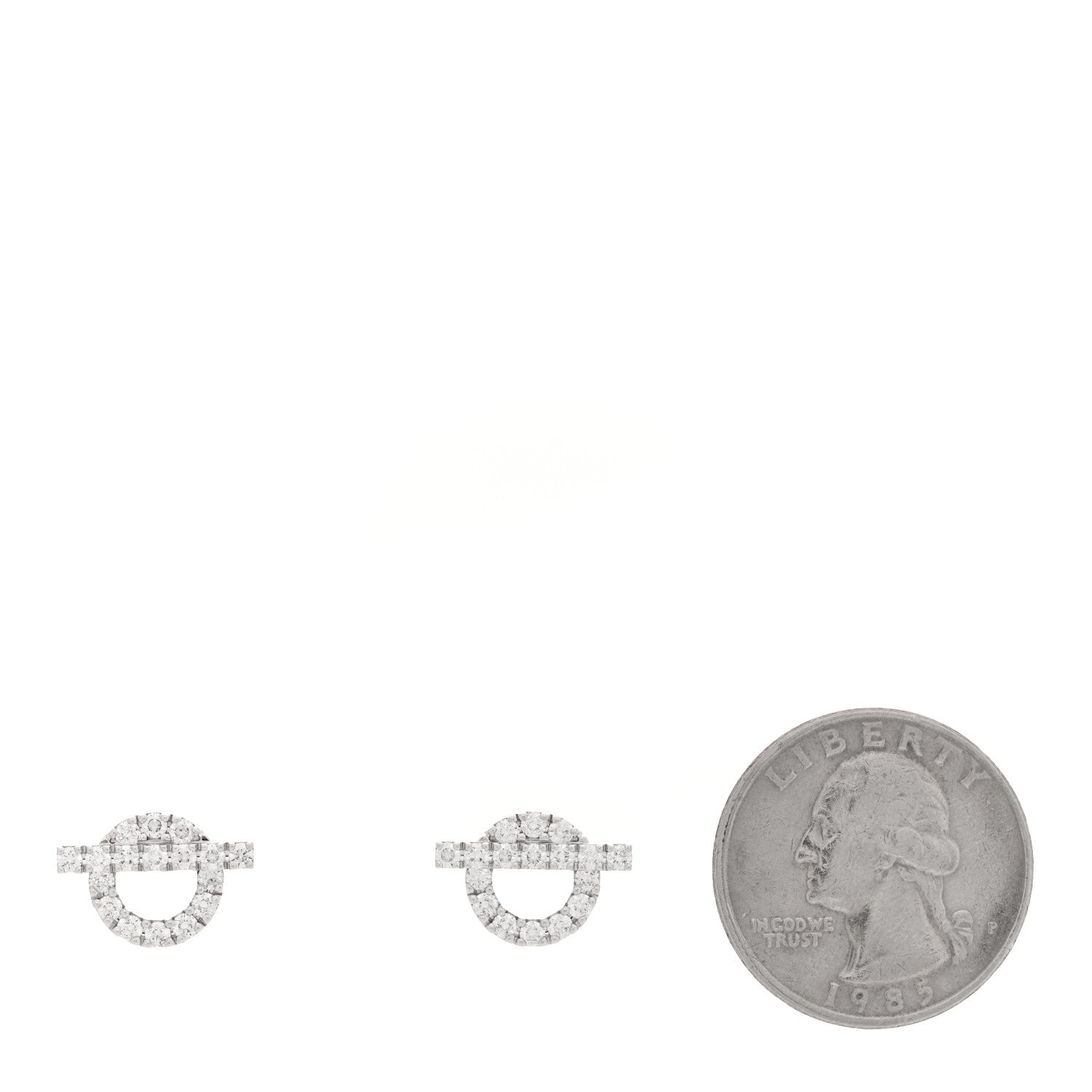 Hermes 18K White Gold Diamond Finesse Earrings 2 of 5