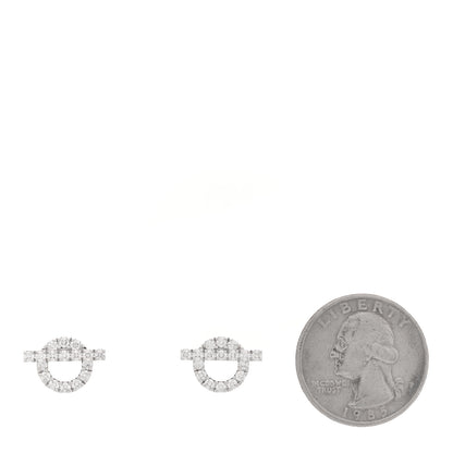 Hermes 18K White Gold Diamond Finesse Earrings 2 of 5