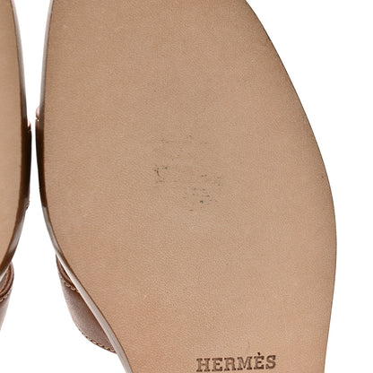 Hermes Box Calfskin Oran Sandals 35.5 Gold 9 of 9