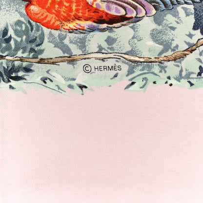 Hermes Silk Equateur Scarf 90 Rose Pale Aqua Taupe 4 of 6