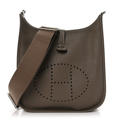 Hermes Taurillon Clemence Evelyne III PM Etoupe 1 of 10