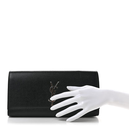 Saint Laurent Grain De Poudre Monogram Cassandre Clutch Black 2 of 8