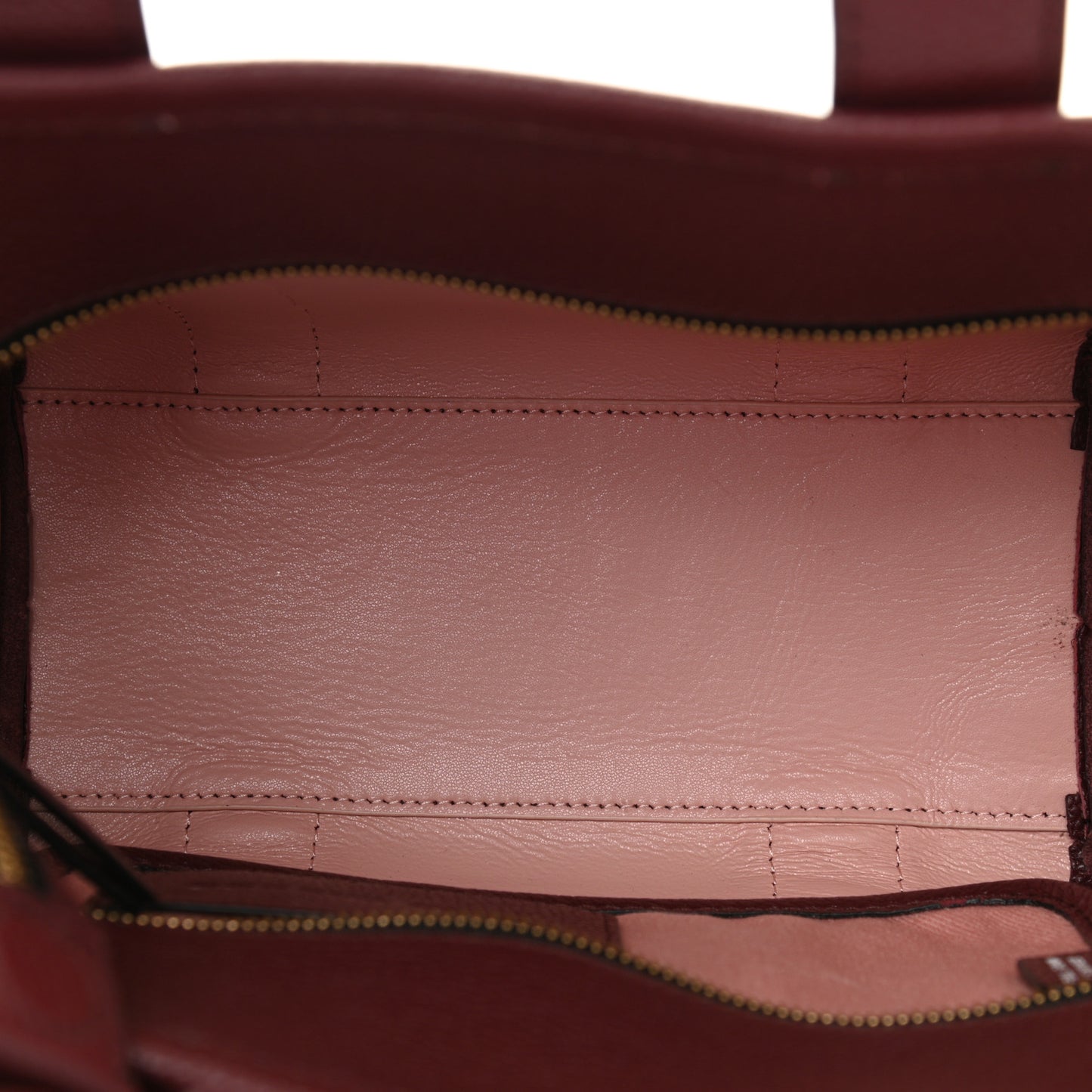 Grained Calfskin Small The Tote Bag Burgundy