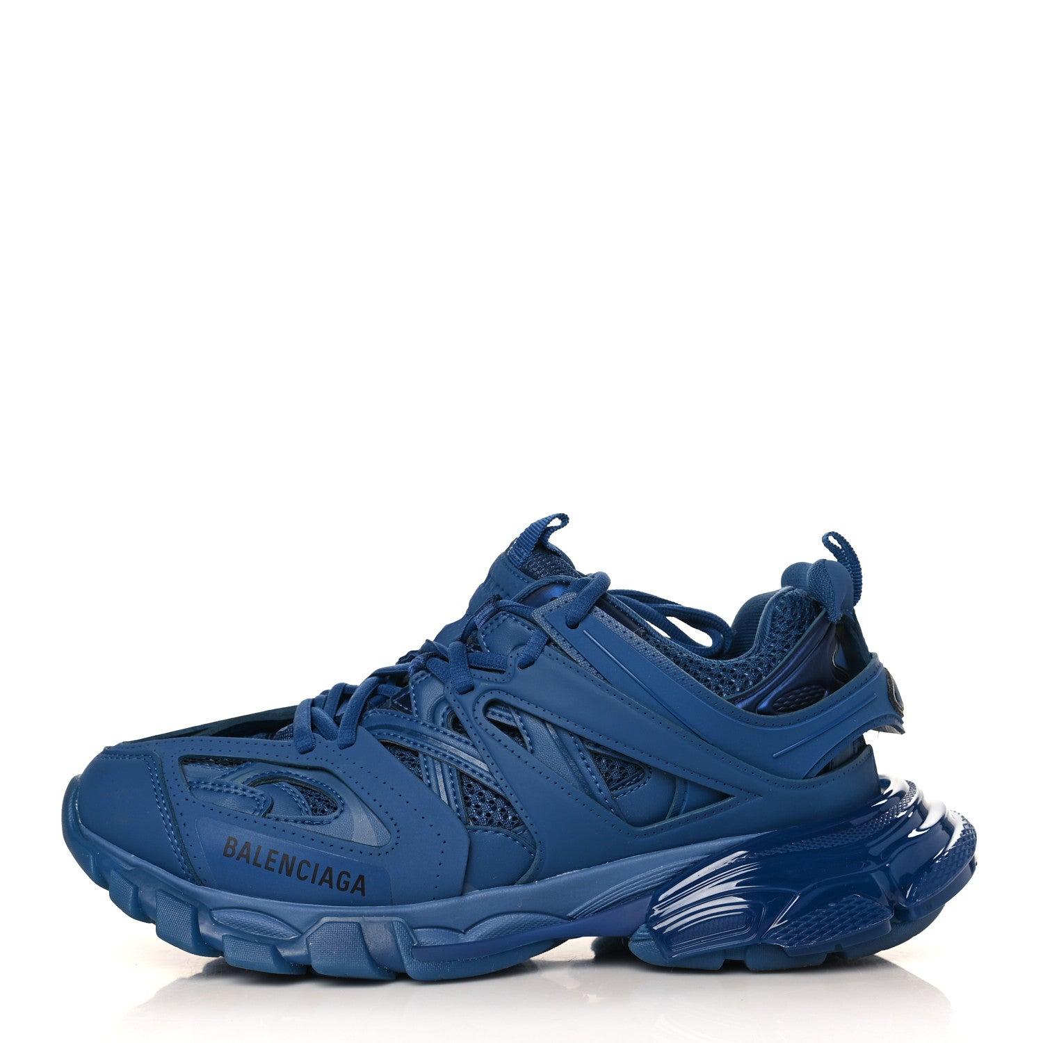 Balenciaga Rubber Mesh Fabric Clear Sole Womens Track Sneakers 40 Dark Navy 1 of 7