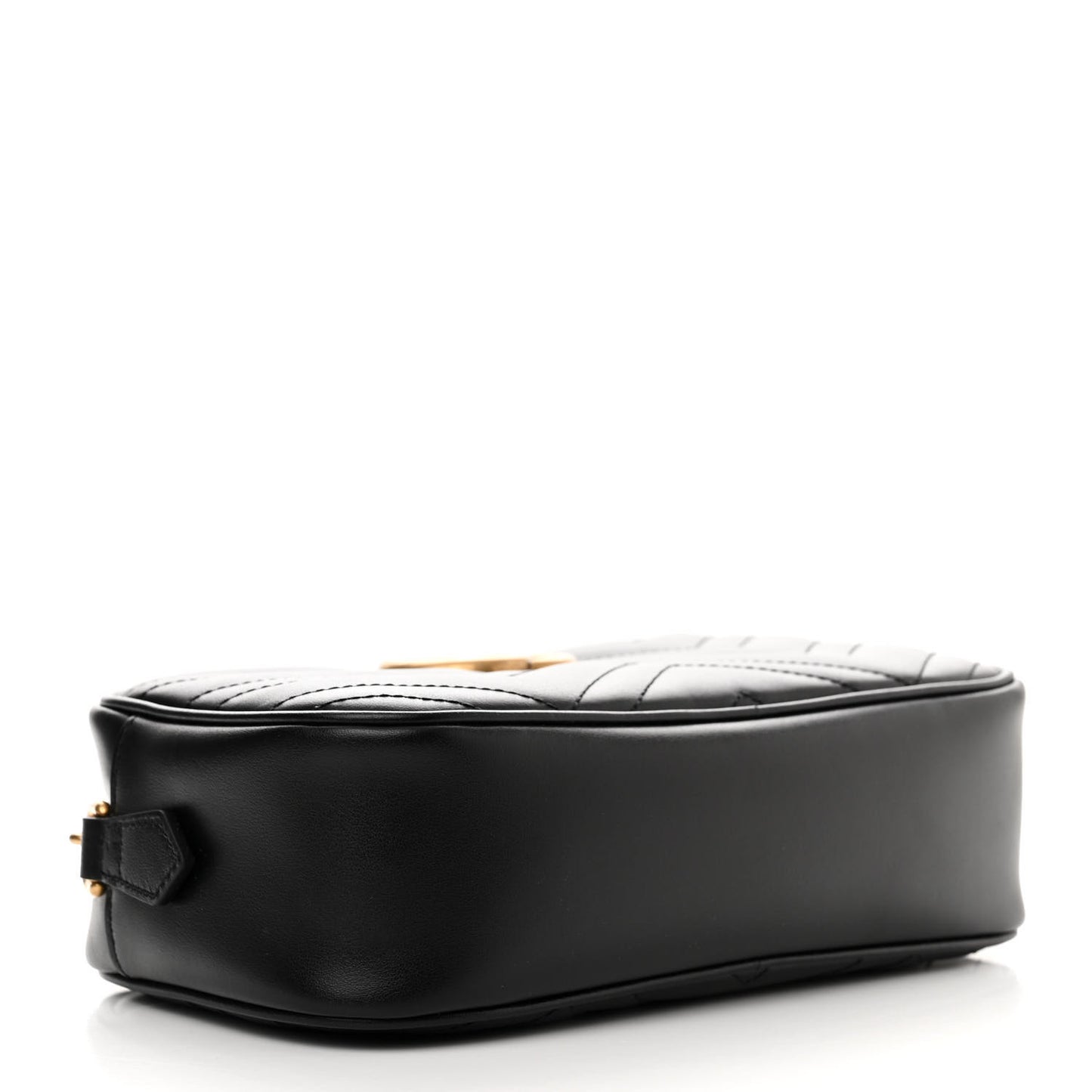 Calfskin Matelasse Small GG Marmont Chain Shoulder Bag Black