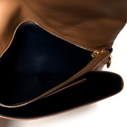Louis Vuitton Lambskin Embossed Monogram Pochette Coussin Camel 6 of 11