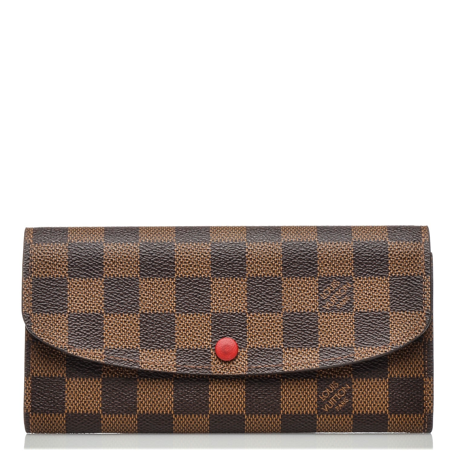 Louis Vuitton Damier Ebene Emilie Wallet Red 1 of 7