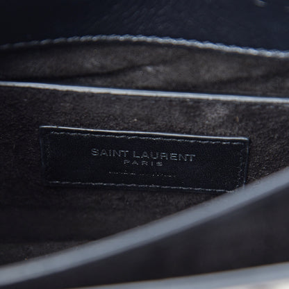 Saint Laurent Calf Hair Leopard Print Monogram Small Sunset Chain Wallet Natural Black 6 of 9