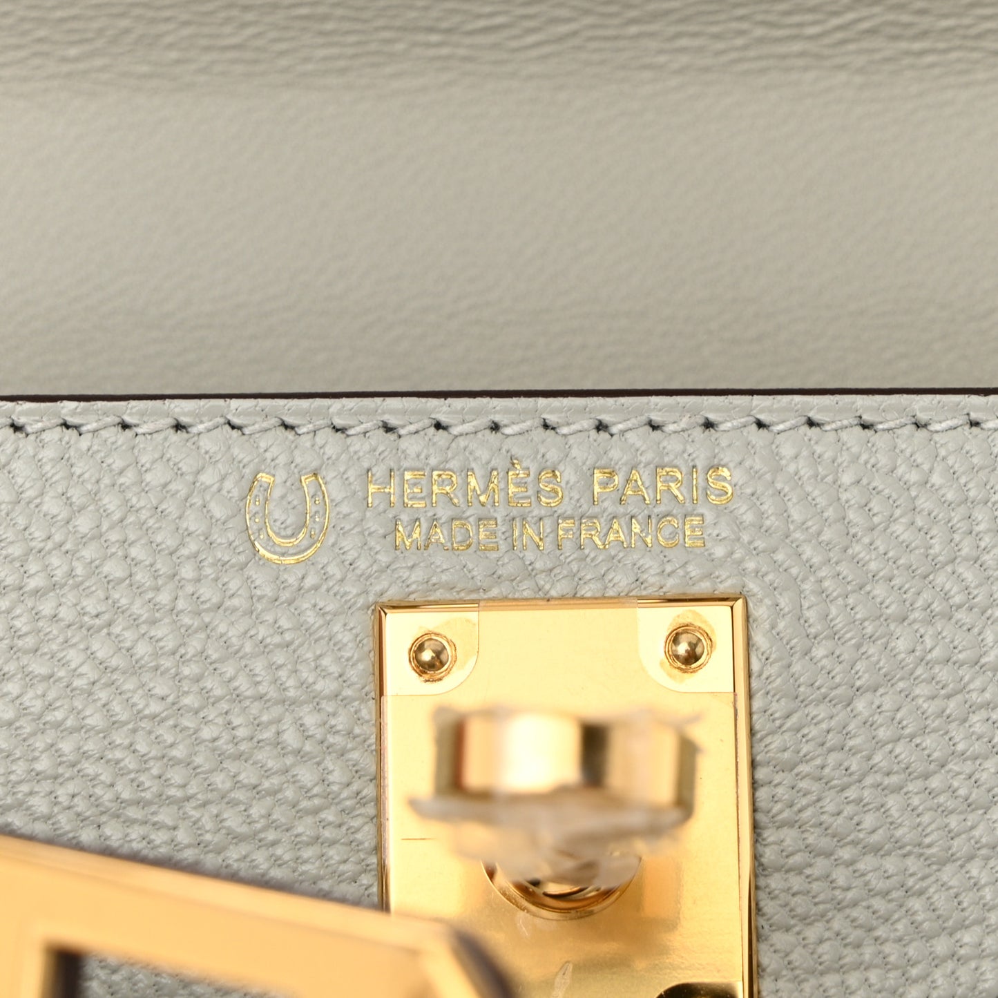 Chevre Mysore Horseshoe Mini Kelly Sellier 20 Gris Perle Gris Tourterelle