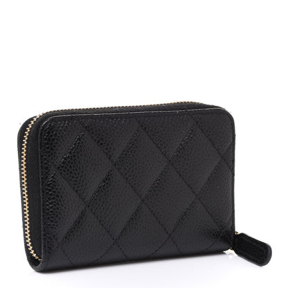 Chanel Caviar Quilted Zip Coin Purse Black 3 of 8
