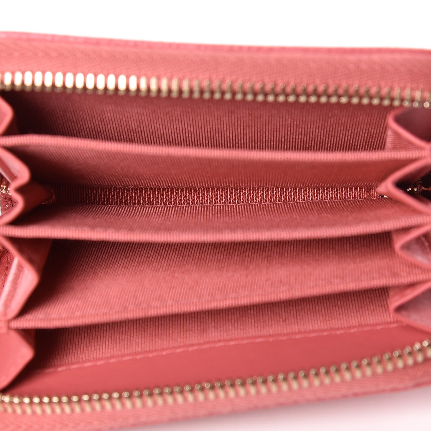 Chanel Metallic Caviar Quilted Zip Coin Purse Pink 5 of 10