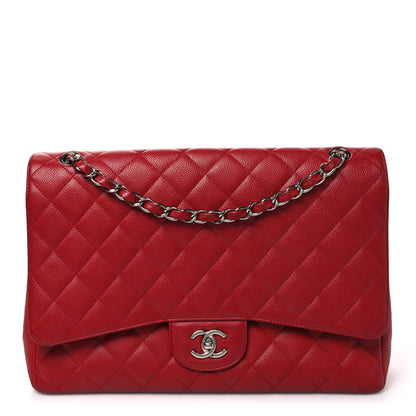 Chanel Caviar Quilted Maxi Single Flap Red 1 of 9