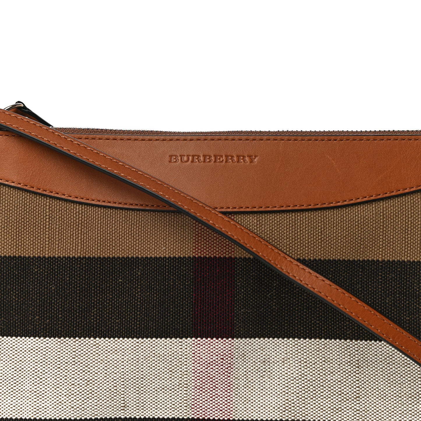 Mega Check Peyton Crossbody Clutch Bag Saddle Brown