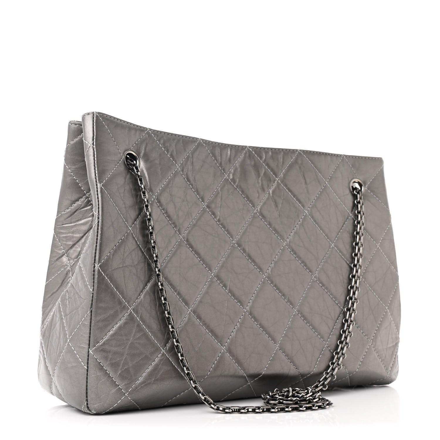 Chanel Metallic Aged Calfskin Reissue 2.55 Tote Silver 3 of 11