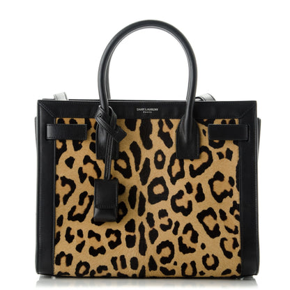 Saint Laurent Pony Hair Leopard Print Baby Sac De Jour Black 1 of 6