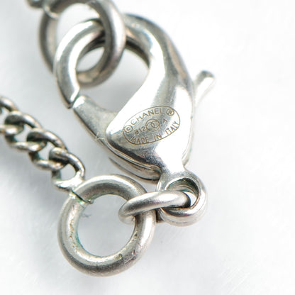 Chanel Enamel CC Necklace Black Silver 4 of 5