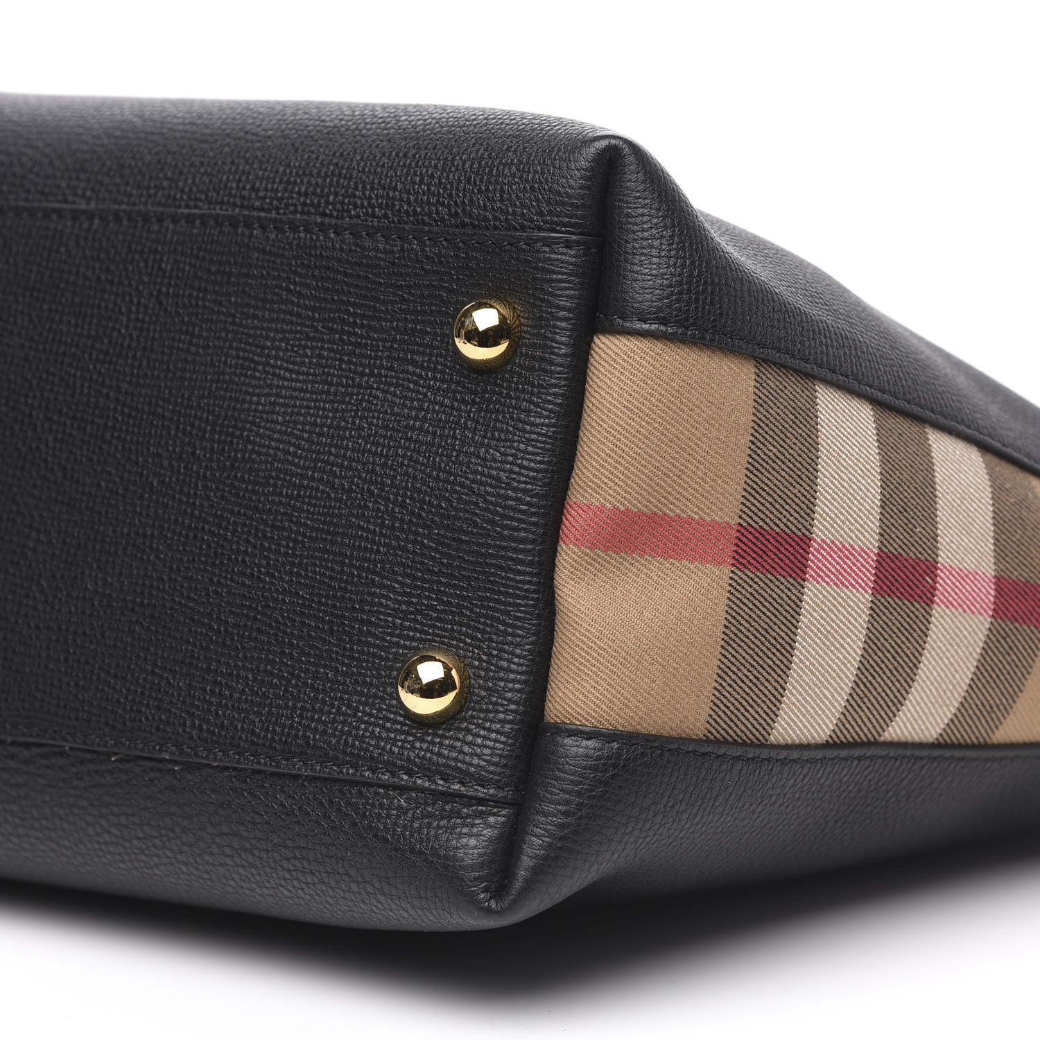 Burberry Derby Calfskin House Check Medium Welburn Tote Black 10 of 11