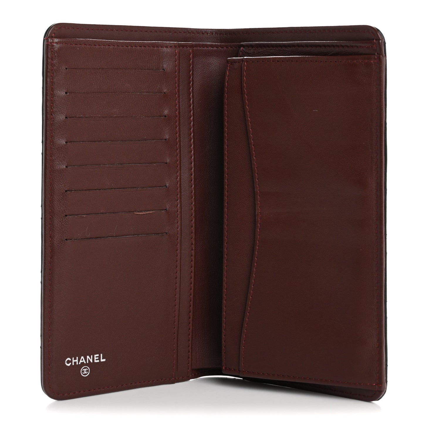 Lambskin Quilted Yen Wallet Black