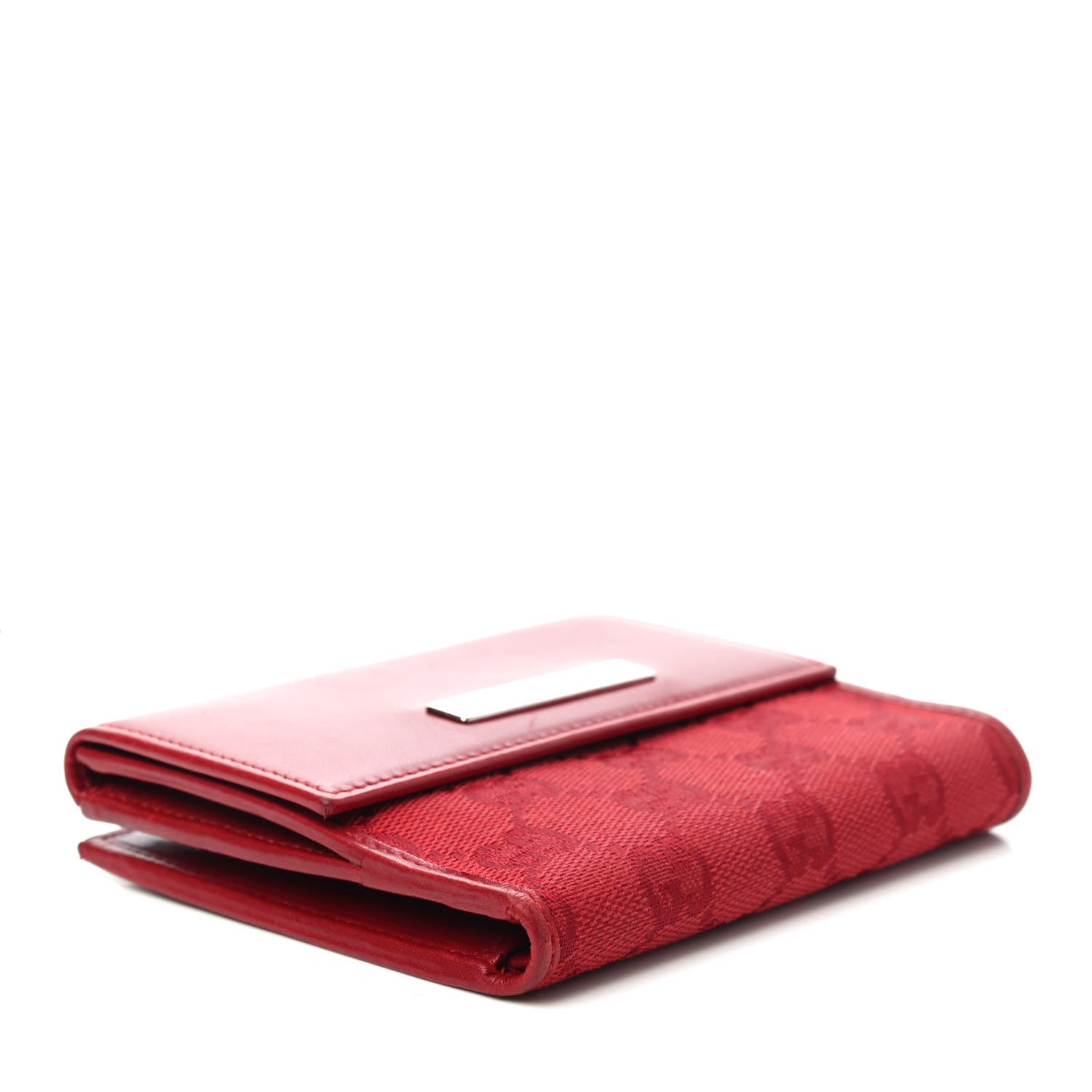 Gucci Monogram French Flap Wallet Red 2 of 4