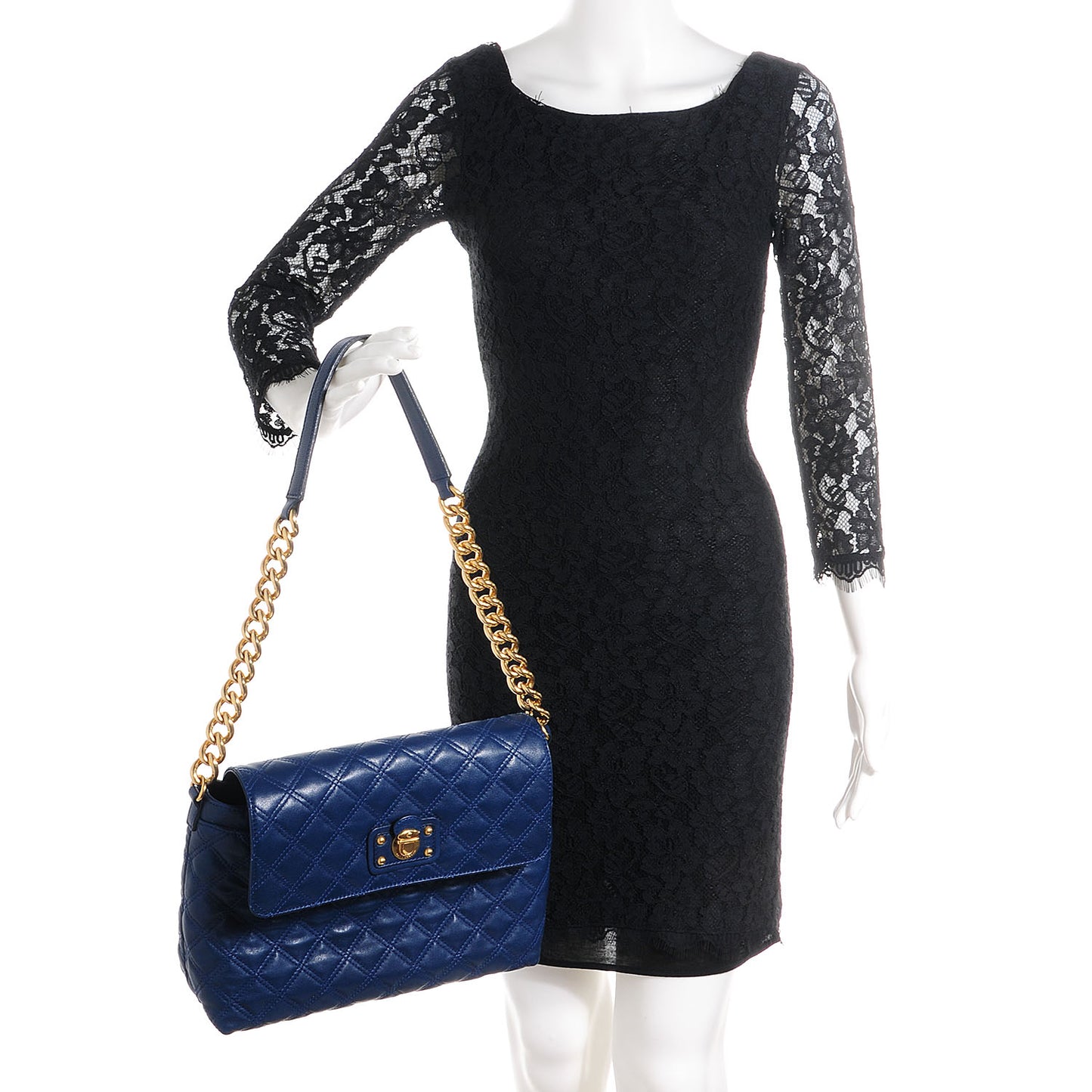 Lambskin Quilted The XL Single Flap Navy