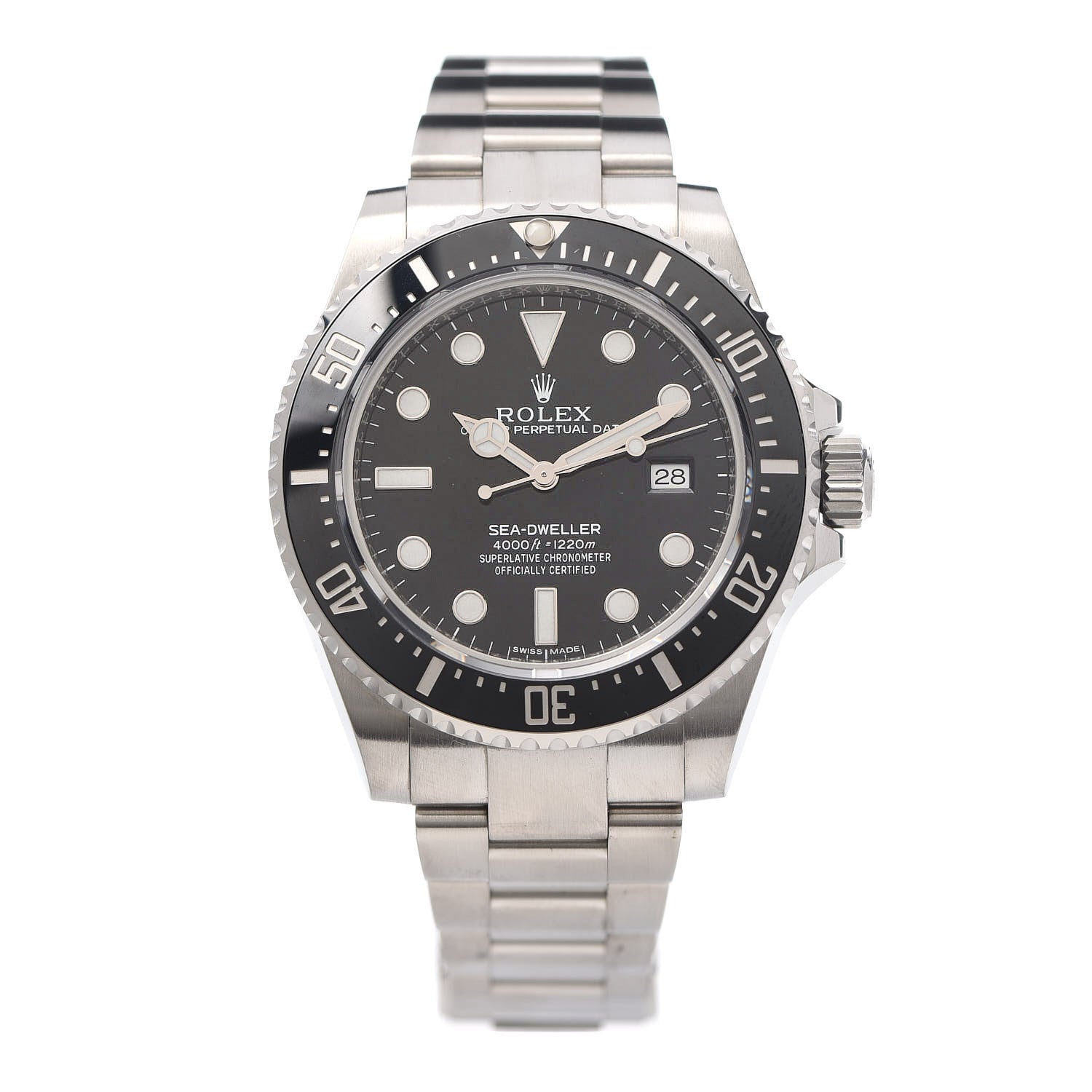 Rolex Stainless Steel 40mm Oyster Perpetual Date Sea-Dweller Watch Black 116600 1 of 5