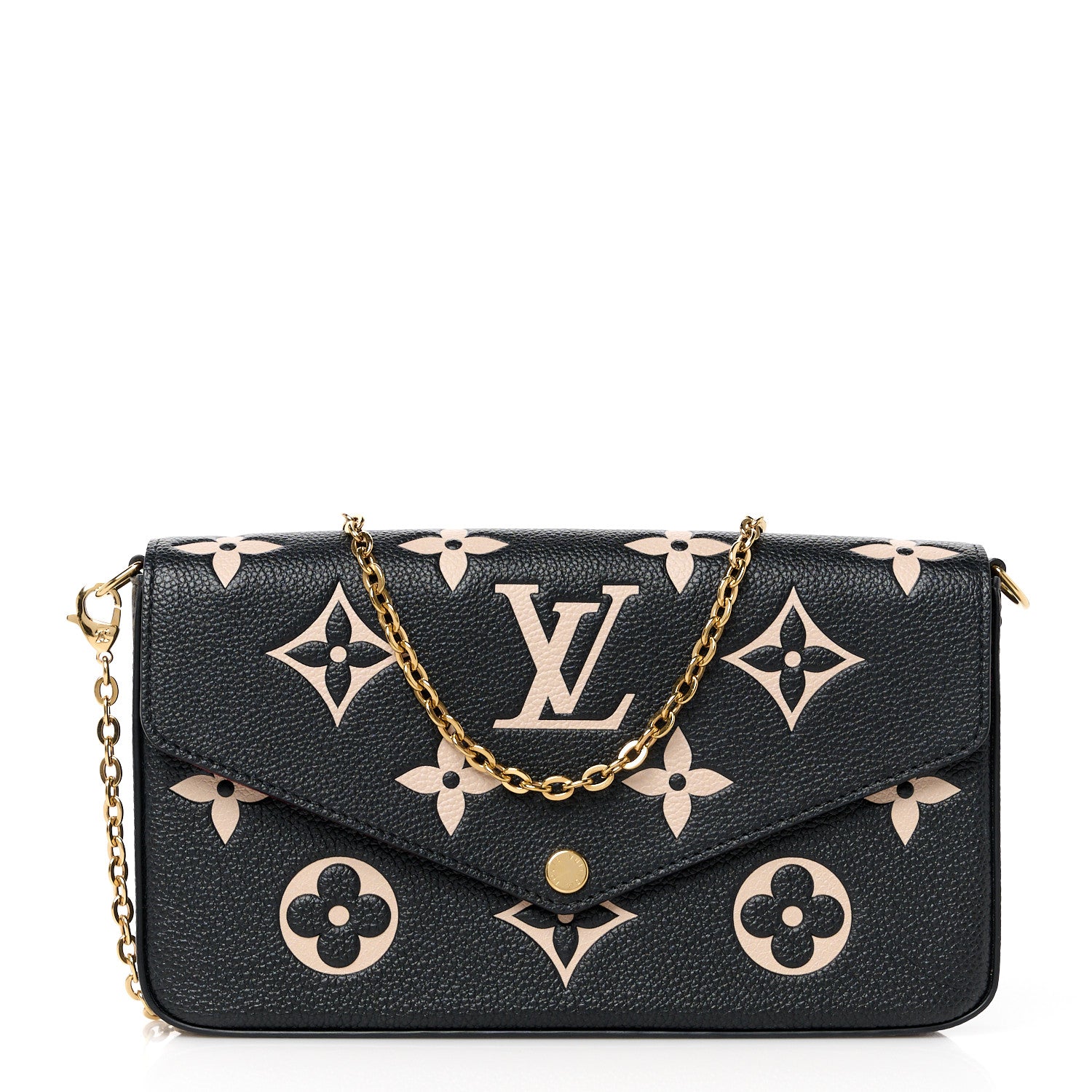 Louis Vuitton Empreinte Monogram Giant Felicie Pochette Black Beige 1 of 14