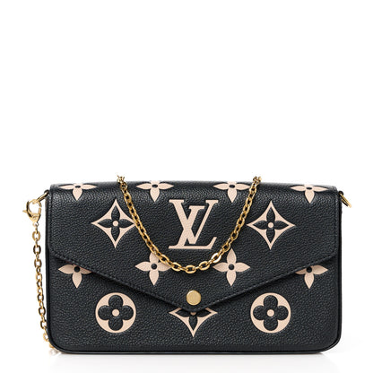 Louis Vuitton Empreinte Monogram Giant Felicie Pochette Black Beige 1 of 14