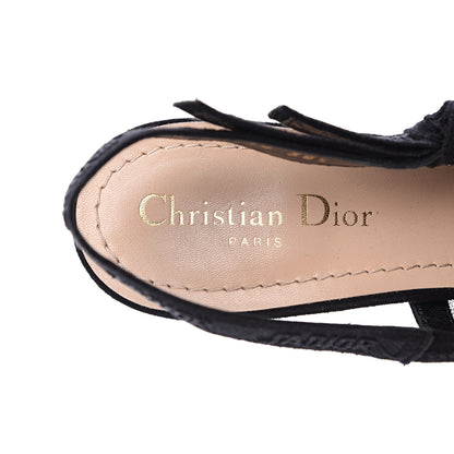 Christian Dior Suede Calfskin Grosgrain Dotted Sling-Back Ballet Pumps 38.5 Black 6 of 10